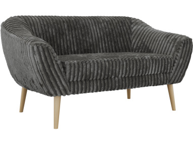 Sofa PIRS 2 - szary, sztruks - nóżki,  buk