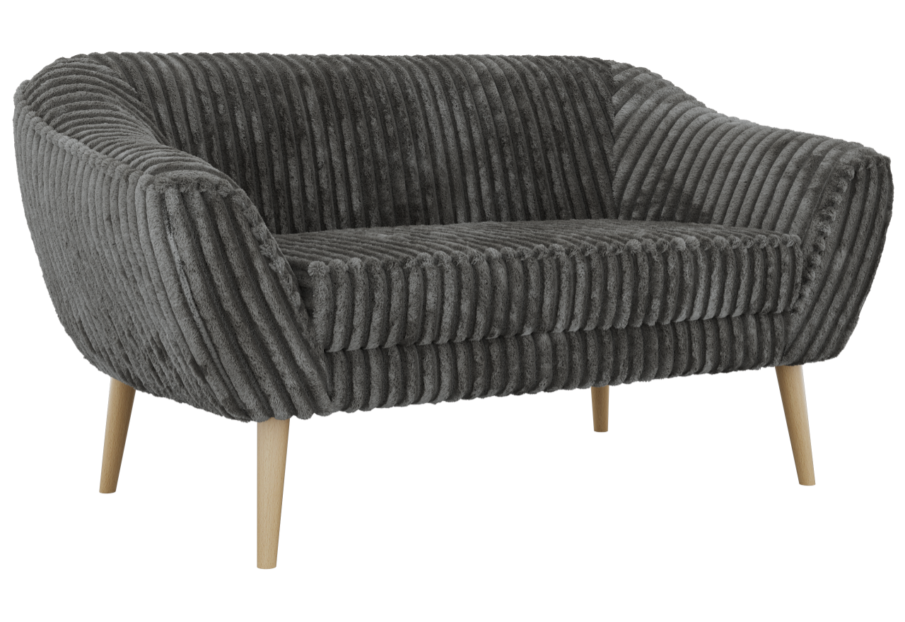 Sofa PIRS 2 - szary, sztruks - nóżki,  buk