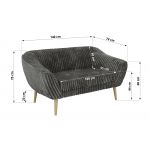 Sofa PIRS 2 - szary, sztruks - nóżki,  buk