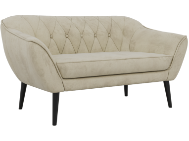 Sofa PIRS 2 - kremowy, welwet - nóżki,  czarny
