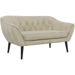 Sofa PIRS 2 - kremowy, welwet - nóżki,  czarny