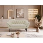 Sofa PIRS 2 - kremowy, welwet - nóżki,  czarny