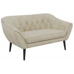 Sofa PIRS 2 - kremowy, welwet - nóżki,  czarny