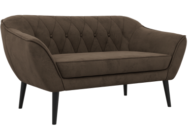 Sofa PIRS 2 - brązowy, welwet - nóżki,  czarny