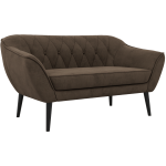 Sofa PIRS 2 - brązowy, welwet - nóżki,  czarny