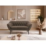 Sofa PIRS 2 - brązowy, welwet - nóżki,  czarny