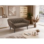 Sofa PIRS 2 - brązowy, welwet - nóżki,  czarny