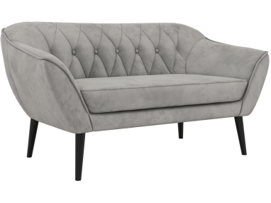 Sofa PIRS 2 - jasnoszary, welwet - nóżki,  czarny