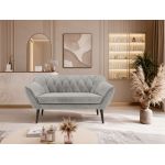 Sofa PIRS 2 - jasnoszary, welwet - nóżki,  czarny