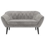 Sofa PIRS 2 - jasnoszary, welwet - nóżki,  czarny