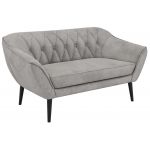 Sofa PIRS 2 - jasnoszary, welwet - nóżki,  czarny