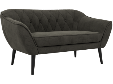 Sofa PIRS 2 - ciemnoszary, welwet - nóżki,  czarny