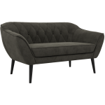 Sofa PIRS 2 - ciemnoszary, welwet - nóżki,  czarny