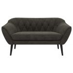 Sofa PIRS 2 - ciemnoszary, welwet - nóżki,  czarny