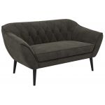 Sofa PIRS 2 - ciemnoszary, welwet - nóżki,  czarny