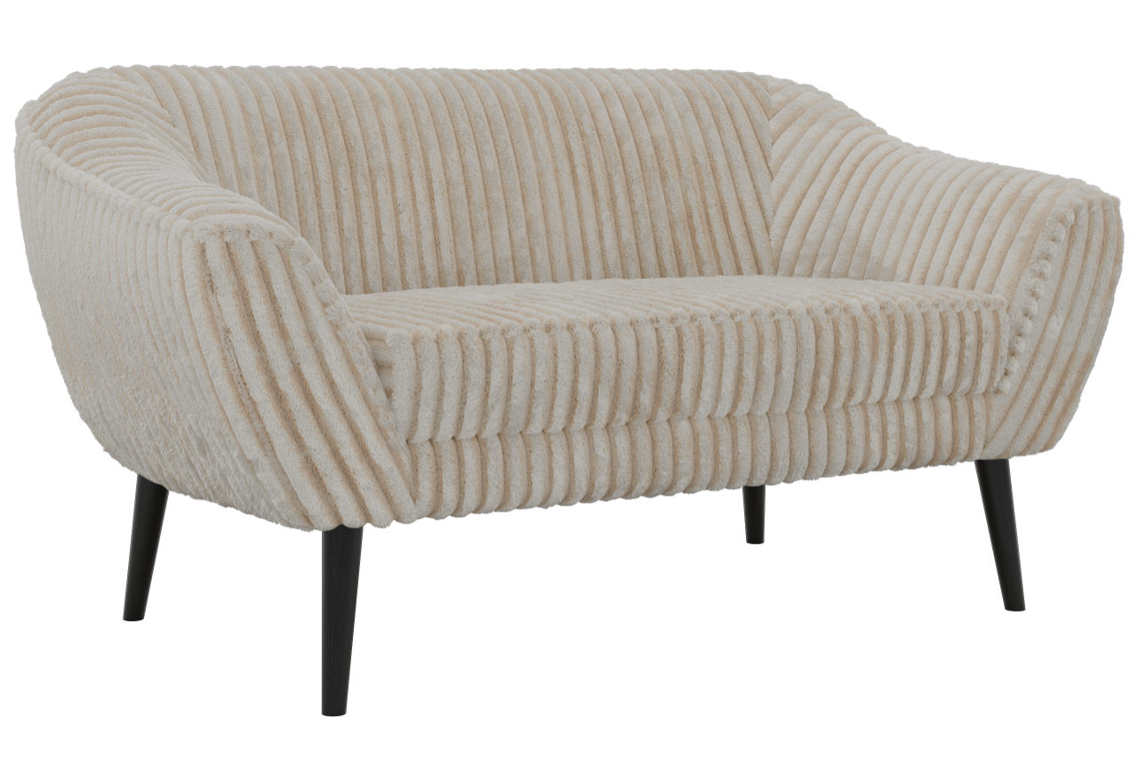 Sofa PIRS 2 - beżowy, sztruks - nóżki,  czarny