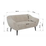 Sofa PIRS 2 - beżowy, sztruks - nóżki,  czarny