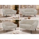 Sofa PIRS 2 - beżowy, sztruks - nóżki,  czarny