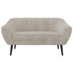 Sofa PIRS 2 - beżowy, sztruks - nóżki,  czarny