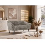 Sofa PIRS 2 - jasnobrązowy, sztruks - nóżki,  czarny