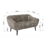 Sofa PIRS 2 - jasnobrązowy, sztruks - nóżki,  czarny