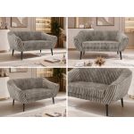 Sofa PIRS 2 - jasnobrązowy, sztruks - nóżki,  czarny