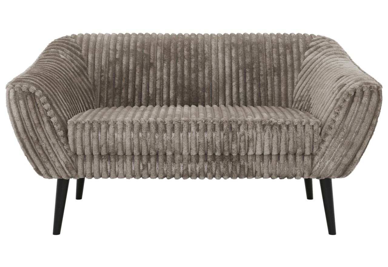 Sofa PIRS 2 - jasnobrązowy, sztruks - nóżki,  czarny