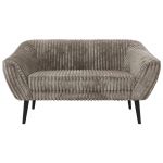 Sofa PIRS 2 - jasnobrązowy, sztruks - nóżki,  czarny