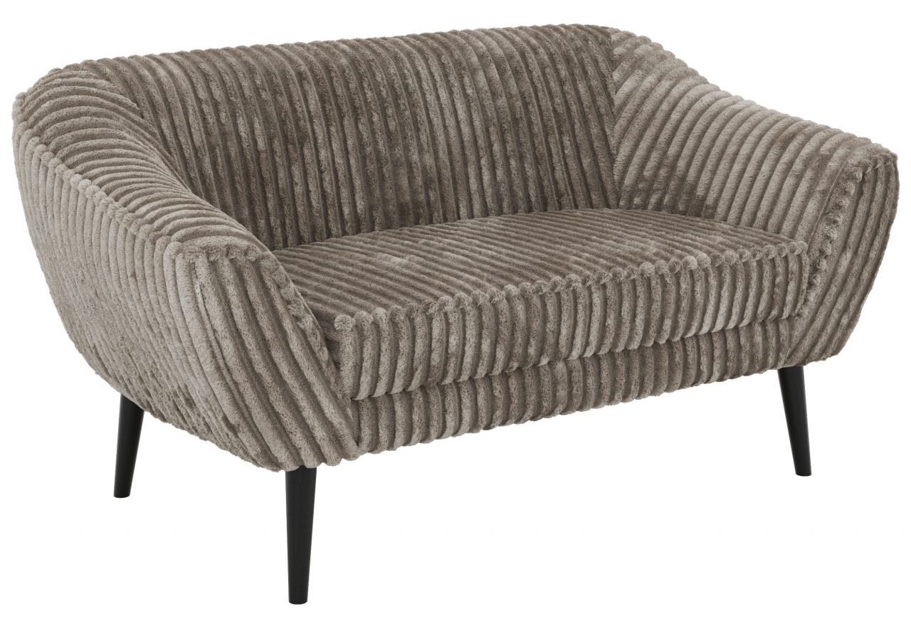 Sofa PIRS 2 - jasnobrązowy, sztruks - nóżki,  czarny