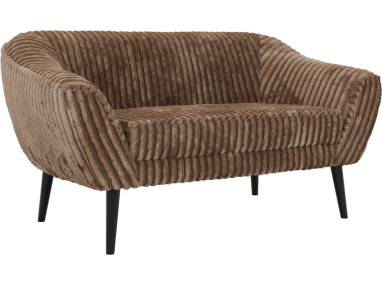 Sofa PIRS 2 - brązowy, sztruks - nóżki,  czarny