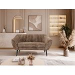 Sofa PIRS 2 - brązowy, sztruks - nóżki,  czarny