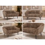 Sofa PIRS 2 - brązowy, sztruks - nóżki,  czarny