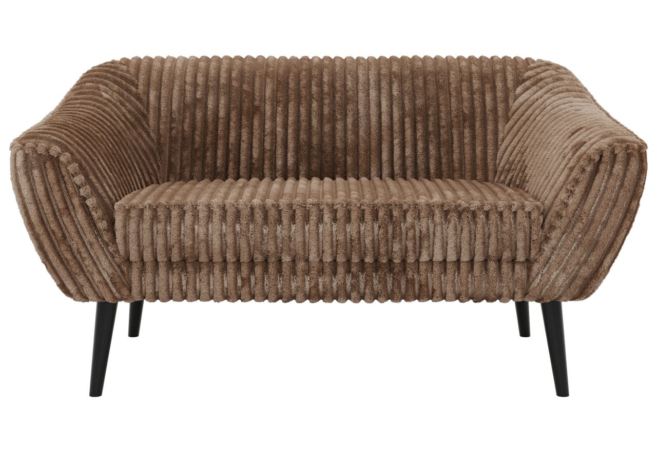 Sofa PIRS 2 - brązowy, sztruks - nóżki,  czarny