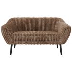 Sofa PIRS 2 - brązowy, sztruks - nóżki,  czarny