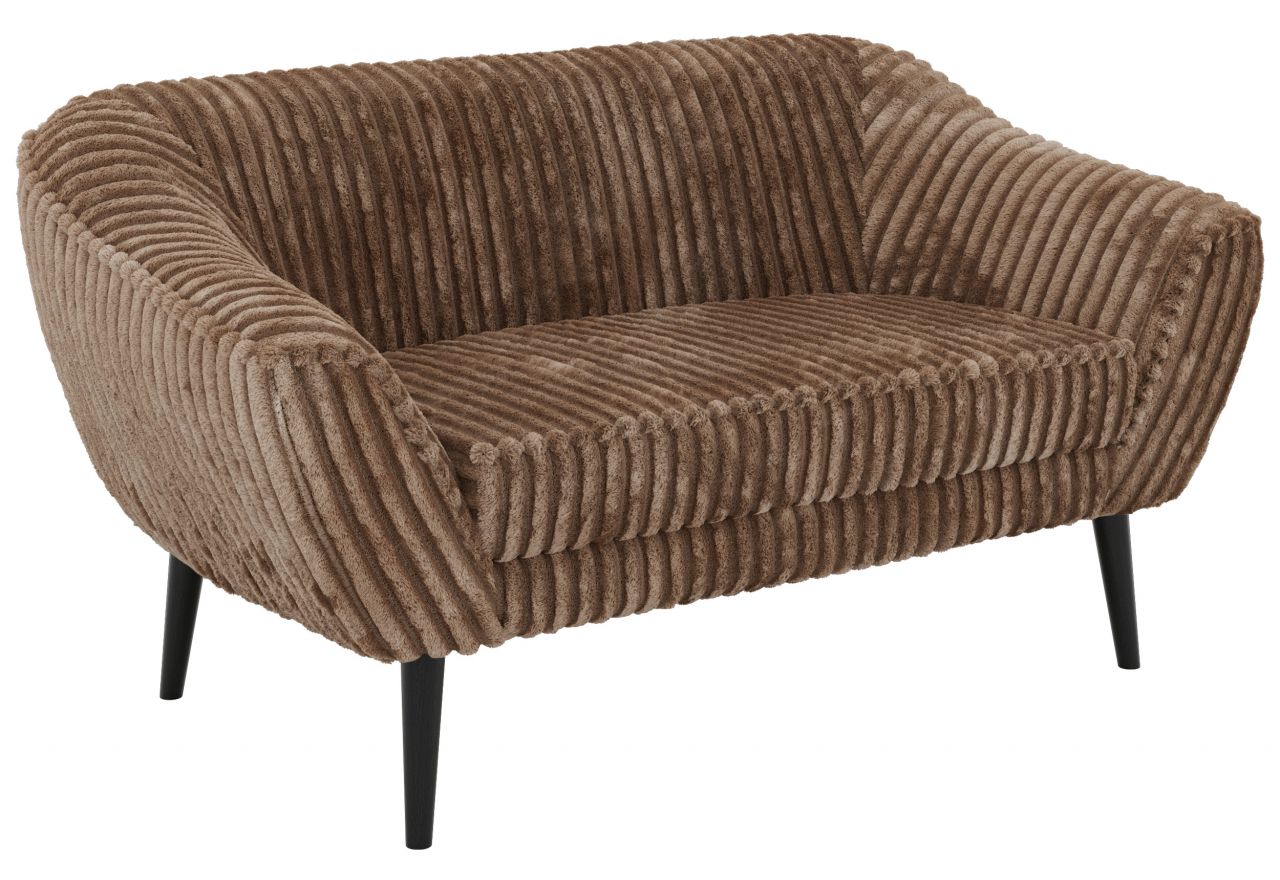 Sofa PIRS 2 - brązowy, sztruks - nóżki,  czarny