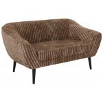 Sofa PIRS 2 - brązowy, sztruks - nóżki,  czarny