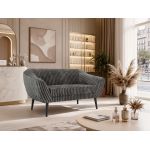 Sofa PIRS 2 - szary, sztruks - nóżki,  czarny