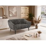 Sofa PIRS 2 - szary, sztruks - nóżki,  czarny