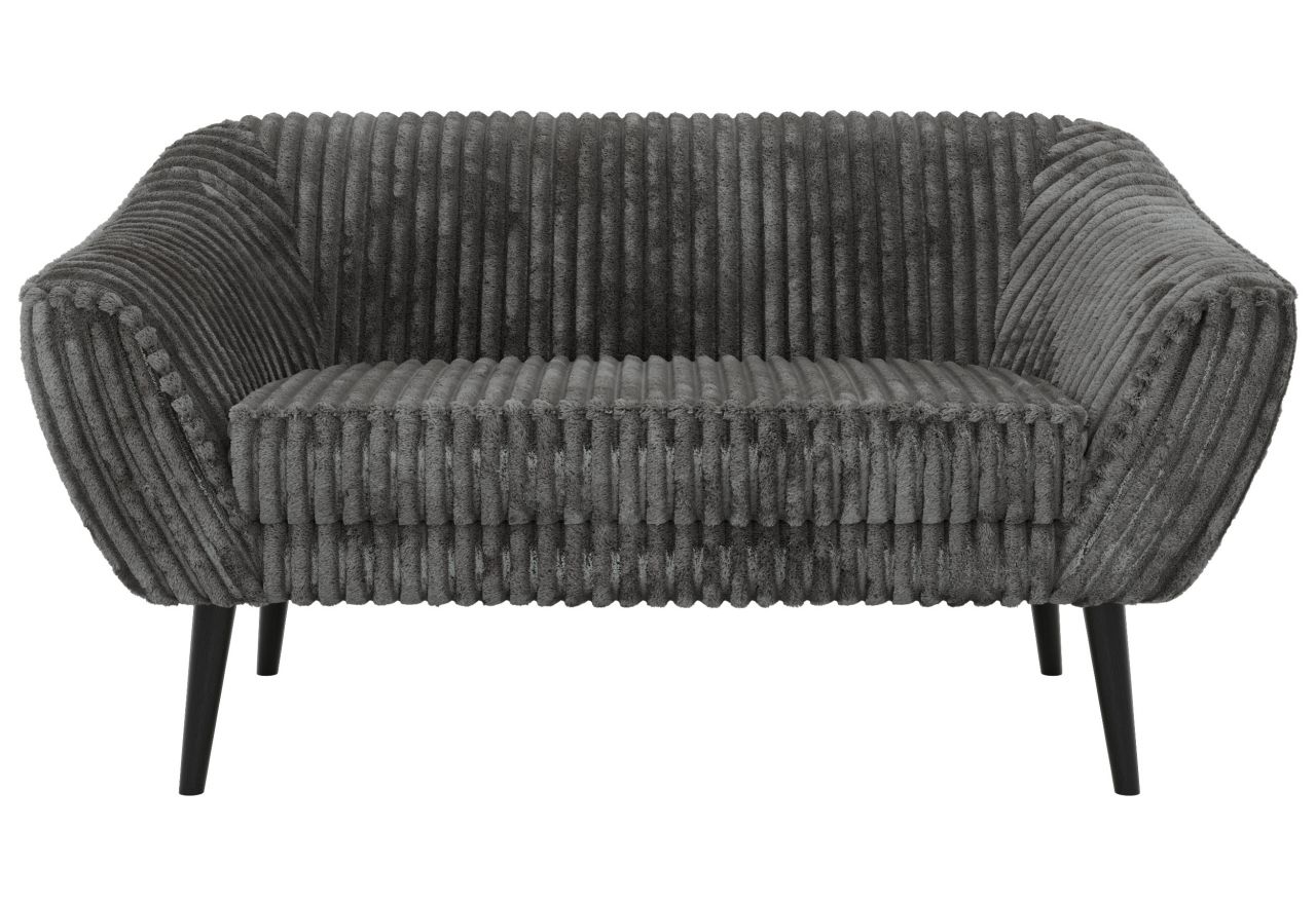 Sofa PIRS 2 - szary, sztruks - nóżki,  czarny