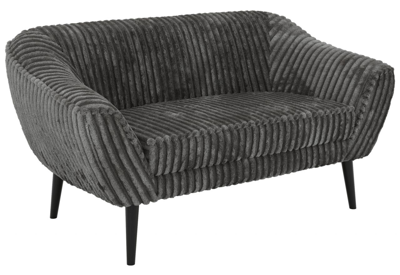 Sofa PIRS 2 - szary, sztruks - nóżki,  czarny
