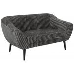 Sofa PIRS 2 - szary, sztruks - nóżki,  czarny