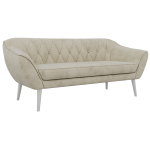 Sofa PIRS 3 - kremowy, welwet - nóżki,  biały