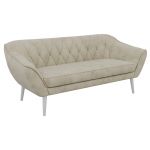 Sofa PIRS 3 - kremowy, welwet - nóżki,  biały