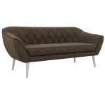 Sofa PIRS 3 - brązowy, welwet - nóżki,  biały