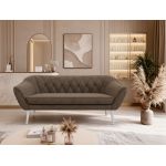 Sofa PIRS 3 - brązowy, welwet - nóżki,  biały
