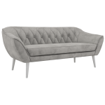Sofa PIRS 3 - jasnoszary, welwet - nóżki,  biały