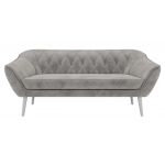 Sofa PIRS 3 - jasnoszary, welwet - nóżki,  biały