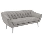Sofa PIRS 3 - jasnoszary, welwet - nóżki,  biały