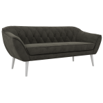 Sofa PIRS 3 - ciemnoszary, welwet - nóżki,  biały