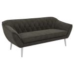 Sofa PIRS 3 - ciemnoszary, welwet - nóżki,  biały